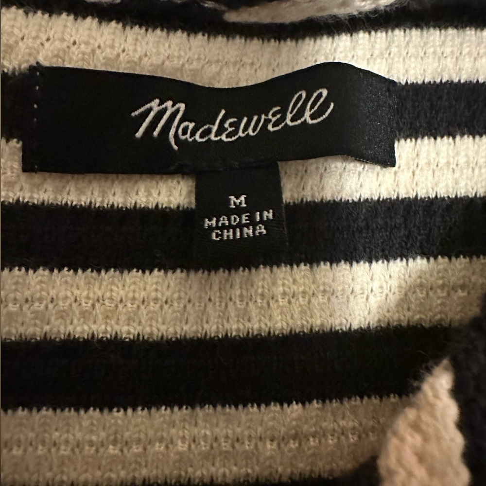 Madewell Stripe Afternoon 100% Cotton Knit Dress Size Medium - Picture 3 of 5